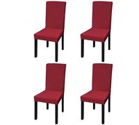 vidaXL Housse de chaise droite extensible 4 pcs Bordeaux