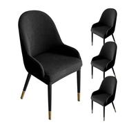 Housse de Chaise en Demi-Cercle, Housse de Protection de Chaise de Salle à Manger à Dossier Incurvé Lavable Amovible, pour Hôtel Home Restrantee Cafe,E,4pcs
