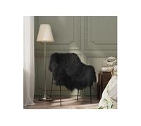 Vidaxl Housse De Chaise En Peau De Mouton Islandaise Noir 70x110 Cm