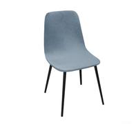 Housse de chaise en velours argenté pour chaise extensible de 35 à 40 cm | Velours argenté doux, haute élasticité, s'adapte aux dossiers de 35 à 40 cm, lavable en machine, tissu anti-boulochage
