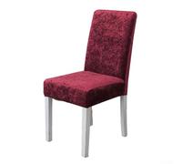 Housse de chaise en velours doux pour dossier de 38 à 48 cm de hauteur - Housses extensibles pour une expérience d'assise confortable et élégante (rouge)