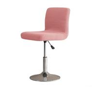 Housse de chaise en velours pour tabouret de bar - Extensible, en flanelle douce, lavable en machine, pour chaises de bar rotatives à dossier haut, beige/kaki/clair (rose)