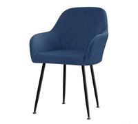 Housse de chaise en velours Silver Fox avec coupe extensible, conçue pour chaises de salle à manger et fauteuils, matériau pelucheux qui protège contre les taches et les rayures (bleu marine)