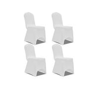 New Housse De Chaise Extensible 4 Pcs Blanc-320151