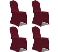 vidaXL Housse de Chaise Extensible pour Déco Mariage Cérémonie 4 pcs Bordeaux