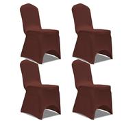 Housse De Chaise Extensible 4 Pcs Marron Vidaxl Marron
