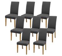 Housse de Chaise Extensible, 8 Pièces Housses de Chaise de Salle à Manger, Housse Chaise Extensible, Couverture de Chaise Facile à Nettoyer pour Décor Salle à Manger Hôtel Restaurant (Anthracite)