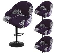 Housse de Chaise Extensible, Housse de tabouret de bar, housse de chaise à dossier court, housse de chaise pivotante avec dossier, housse de chaise de tabouret de bar extensible avec dossier rond, ac