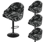 Housse de Chaise Extensible, Housse de tabouret de bar, housse de chaise à dossier court, housse de chaise pivotante avec dossier, housse de chaise de tabouret de bar extensible avec dossier rond, ac