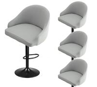 Housse de Chaise Extensible, Housse de tabouret de bar, housse de chaise à dossier court, housse de chaise pivotante avec dossier, housse de chaise de tabouret de bar extensible avec dossier rond, ac