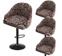 Housse de Chaise Extensible, Housse de tabouret de bar, housse de chaise à dossier court, housse de chaise pivotante avec dossier, housse de chaise de tabouret de bar extensible avec dossier rond, ac
