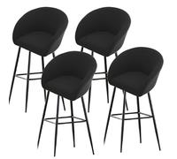 Housse de Chaise Extensible, Housse de Tabouret de comptoir, Housse de Tabouret de Bar avec Dossier et accoudoirs Ronds, Housses de tabourets de Bar d'intérieur, Housses de Tabouret de Bar à Dossier