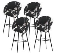 Housse de Chaise Extensible, Housse de tabouret de comptoir, housse de tabouret de bar avec dossier et accoudoirs ronds, housses de tabourets de bar d'intérieur, housses de tabouret de bar à dossier