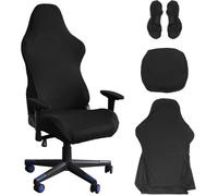 Housse de chaise gaming - Extensible - Noir - Style racing - Protection décorative