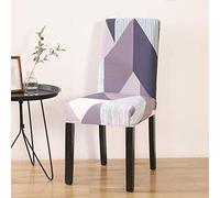 Housse De Chaise Géométrique Violet Housse De Chaise Salle À Manger pour Un Ajustement Universel, Spandex Housse Chaise,Housses De Chaise De Salle À Manger Extensible
