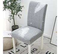 Housse de Chaise Gris Blanc Housse de Chaise Salle à Manger Spandex Extensible House de Chaise à Manger Amovible Lavable Housses de Chaises Universel pour Mariage,Cuisine 2 Pièces