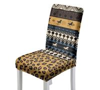 Housse de Chaise Housse de Chaise Salle à Manger Couvre Housses de Chaises | Spandex Extensible Durable Amovible Lavable Universel pour Mariage Cuisine Bureau,Retro Jaune Bleu 4 Pièces