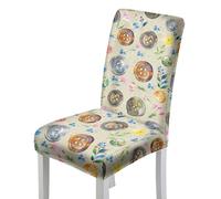 Housse de Chaise Housse de Chaise Salle à Manger Couvre Housses de Chaises | Spandex Extensible Durable Amovible Lavable Universel pour Mariage Cuisine Bureau,Rétro Beige 6 Pièces
