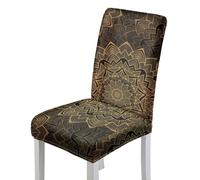 Housse de Chaise Housse de Chaise Salle à Manger Couvre Housses de Chaises | Spandex Extensible Durable Amovible Lavable Universel pour Mariage Cuisine Bureau,Mandala Rétro 4 Pièces
