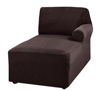 Housse de Chaise Longue Universelle, Lavable et remplaçable, en Polaire Extensible, en Forme de L, pour canapé avec accoudoirs Gauche/Droit, N, accoudoir Droit