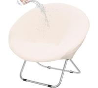 Housse De Chaise Lunaire Imperméable Coque De Fauteuil Rond Extensible Couverture Fauteuil Soucoupe Rond Pliant Intérieur/Extérieur(Beige,Set of 2)