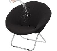 Housse De Chaise Lunaire Imperméable Coque De Fauteuil Rond Extensible Couverture Fauteuil Soucoupe Rond Pliant Intérieur/Extérieur(Black,Set of 1)