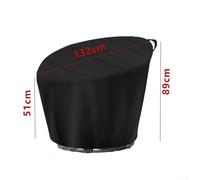 Housse de chaise Papasan très résistante et imperméable pour chaise en osier avec cordon de serrage en bas pour un ajustement et une protection stables (noir, 132 x 51 x 89 cm)