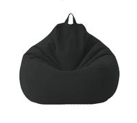 Housse de chaise Puf à dossier haut pour adultes, grand canapé inclinable, sac en lin doux pour jeux, confortable et durable, noir, 80 cm x 90 cm, sans rembourrage
