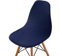 Housse de Chaise Salle à Manger en Velours Côtelé Scandinave Housses de Chaise Sans Accoudoirs Housses de Chaises à Coque Amovibles Et Lavables pour Cuisine Chambre à Coucher (Bleu Marine 4 Pièces)