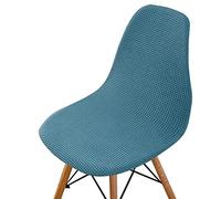 Housse de Chaise Salle à Manger en Velours Côtelé Scandinave Housses de Chaise Sans Accoudoirs Housses de Chaises à Coque Amovibles Et Lavables pour Cuisine Chambre à Coucher Salon (Bleu Lac 6 Pièces)