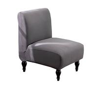 Housse de chaise sans accoudoirs, housse de chaise élastique pour salle à manger, tissu jacquard de licra, housse amovible, lavable, antidérapante, pour chaise, chambre d'hôtel à la maison (Gris)