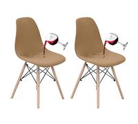Housse de Chaise Scandinave Imperméable,Housse de Chaise de Salle à Manger Extensible Couverture de Chaise Jacquard Amovible Lavable Protecteur de Chaise pour Maison Cuisine,Camel,Set of 2