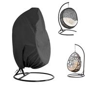 Housse De Chaise Suspendue, 190 x 115 cm Housse pour Fauteuil Suspendu, Tissu Oxford pour Fauteuil Suspendu Outdoor 210D, pour Fauteuil à Bascule, Fauteuil Lounge, avec Cordon de Serrage (Noir)