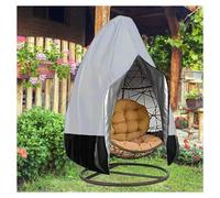 Housse de chaise suspendue d'extérieur - Résistante au vent, à la pluie et à la neige - Pour balancelle et fauteuil à nacelle - Protection durable pour meubles de patio - Gris - 190 x 115 cm