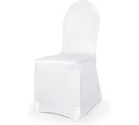 housse de chaise tissu élastique mat blanc - partydeco pkkcn12r Blanc G