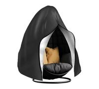 Housse de chaise œuf robuste et imperméable avec fermeture éclair 210D - Protection durable pour balancelle de jardin simple/double - Noir - 115 x 190 cm