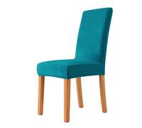Housse de Chaise,Vaisselle Souple Et Élastique Housse de Chaise, Amovible Et Lavable, Idéale pour La Cuisine Et Le Salon, Coloris Bleu-Vert, Lot de 4