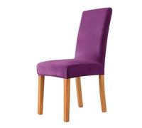 Housse de Chaise,Vaisselle Souple Et Élastique Housse de Chaise, Amovible Et Lavable, Idéale pour La Cuisine Et Le Salon, Coloris Violet 18, Lot de 6