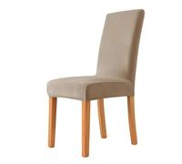 Housse de Chaise,Vaisselle Souple Et Élastique Housse de Chaise, Déhoussable Et Lavable, Idéale pour La Cuisine Et Le Salon, Coloris Camel, Lot de 6