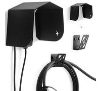 Housse de chargeur de voiture électrique, toit, protection, auvent, accessoire, tente, kit de protection, abri, auvent, structure, abri de jardin, support (toit noir + support de câble EV)