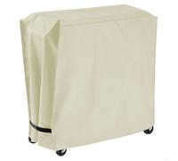 Housse de chariot à roulettes robuste en tissu 190T résistant à l'eau avec sangles inférieures pour extérieur, terrasse, boissons, coffre à glace, beige, 86 x 48 x 79 cm (beige)