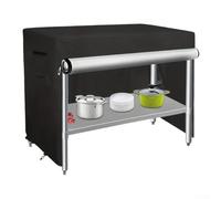 Housse de chariot de barbecue pour tables de préparation extérieures, construction en tissu Oxford imperméable, ouverture fendue pour un accès au stockage, cordons de serrage coupe-vent réglables et