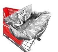 Housse de chariot de courses 2 en 1 pour bébé, coussin de chaise haute, design portable (flèche grise)