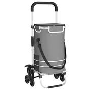 Housse de chariot de courses - vidaXL - Gris - Polyester résistant - Pliable - Poignées finition mate