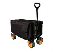 Housse de chariot utilitaire pliable pour chariot de jardin, protection imperméable en tissu Oxford pour camping en plein air et épicerie, 90 x 50 x 45 cm (noir)