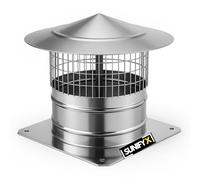 Housse de cheminée en acier inoxydable avec grille de protection contre les oiseaux - Couvre-cheminée et housse anti-pluie - Chapeau de cheminée/couvre-cheminée résistant aux intempéries - Inoxydable