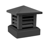 Housse de cheminée en alliage d'aluminium - Housse de cheminée Villa - Dimensions extérieures appropriées de la cheminée - 25,4 x 25,4 cm - Pour villas, immeubles de grande hauteur, bungalows (noir)