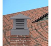 Housse de cheminée en alliage d'aluminium - Protection contre les oiseaux et la pluie - Avec filtre anti-étincelles pour cheminées et cheminées - 25,5 x 25,5 cm - Gris foncé