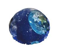 Housse de cheveux pour la douche avec imprimé planète galaxie - Bonnet de douche réglable - Élégant - Grand bonnet de douche imperméable
