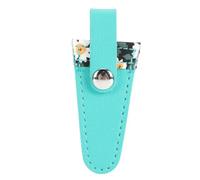 Housse de ciseaux en cuir PU, étui de protection, anti-poussière, résistant aux taches, gaine de ciseaux pour broderie, couture, accessoires d'artisanat, 1 pièce (Fleur verte)